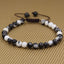 Natural Zebra Jasper Gemstone 6mm Round Beads Adjustable Bracelet 7inch Unisex