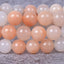 Angelstones Natural Peach Aventurine Gemstone 8mm Round Beads Stretch Bracelet 7 Inch Unisex
