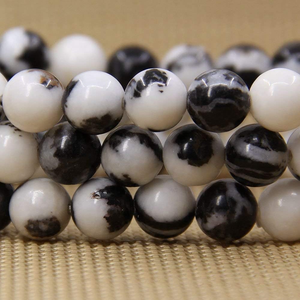 Natural Zebra Jasper Gemstone 8mm Round Beads Stretch Bracelet 7inch Unisex