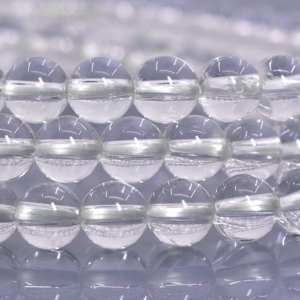 Natural Clear Quartz Gemstone 6mm Round Beads Stretch Bracelet 6.5inch