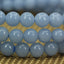 Angelstones Natural Blue Angelite Gemstone 6mm Round Beads Stretch Bracelet 7inch Unisex