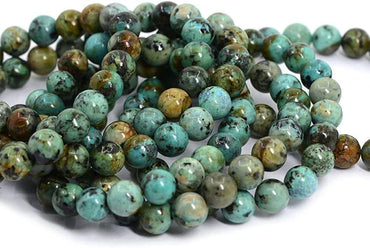 Natural African Turquoise Gemstone 8mm Round Beads Stretch Bracelet 7 Inch Unisex