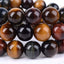Natural Multi-Color Tiger Eye Gemstone 10mm Round Beads Stretch Bracelet 7 Inch Unisex