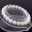 Angelstones Natural Buffalo Bone Gemstone 8mm Round Beads Stretch Bracelet 7 Inch Unisex