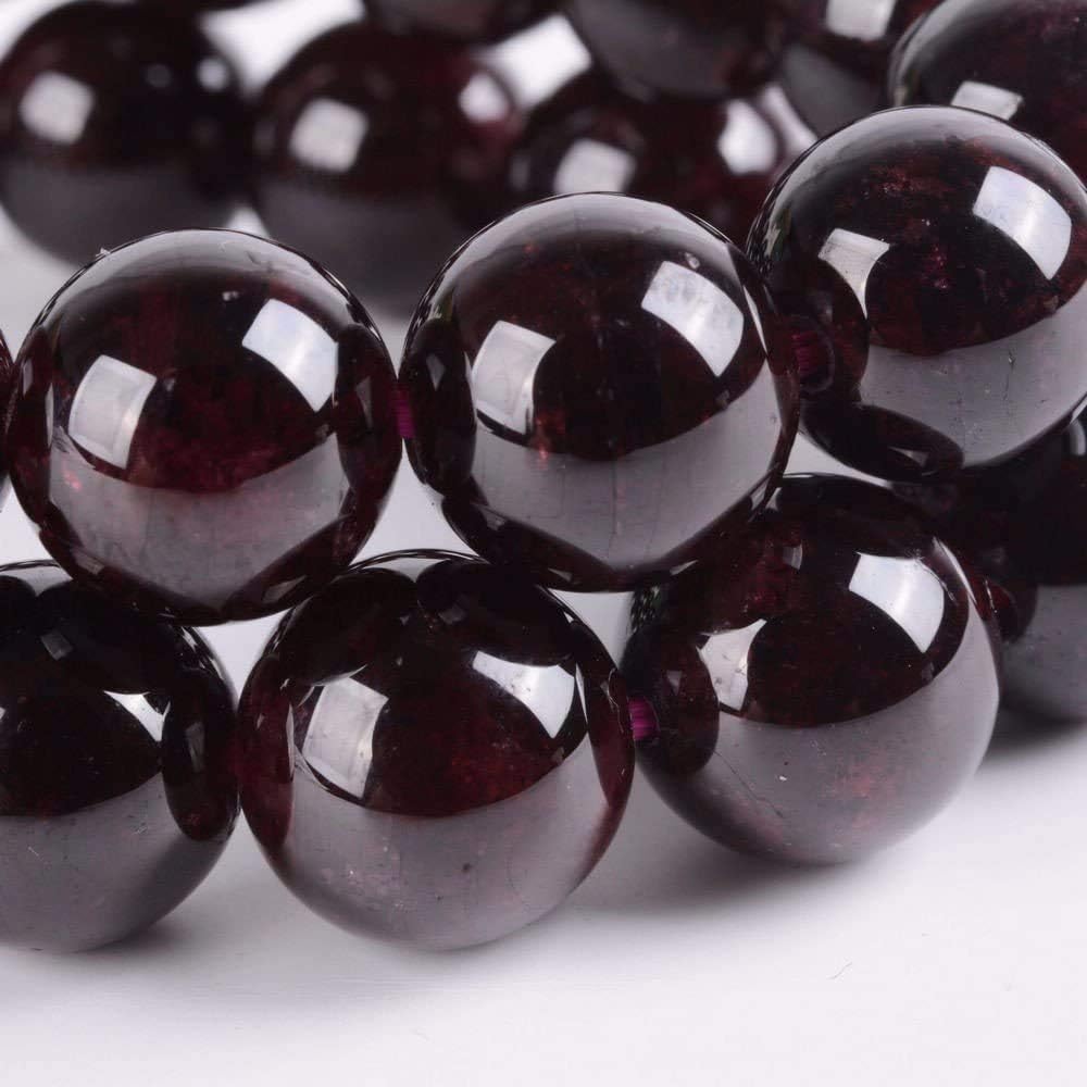 Natural Red Garnet Gemstone 10mm Round Beads Stretch Bracelet 7 Inch Unisex