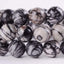 Natural Spiderweb Picasso Jasper Gemstone 10mm Round Beads Stretch Bracelet 7inch Unisex