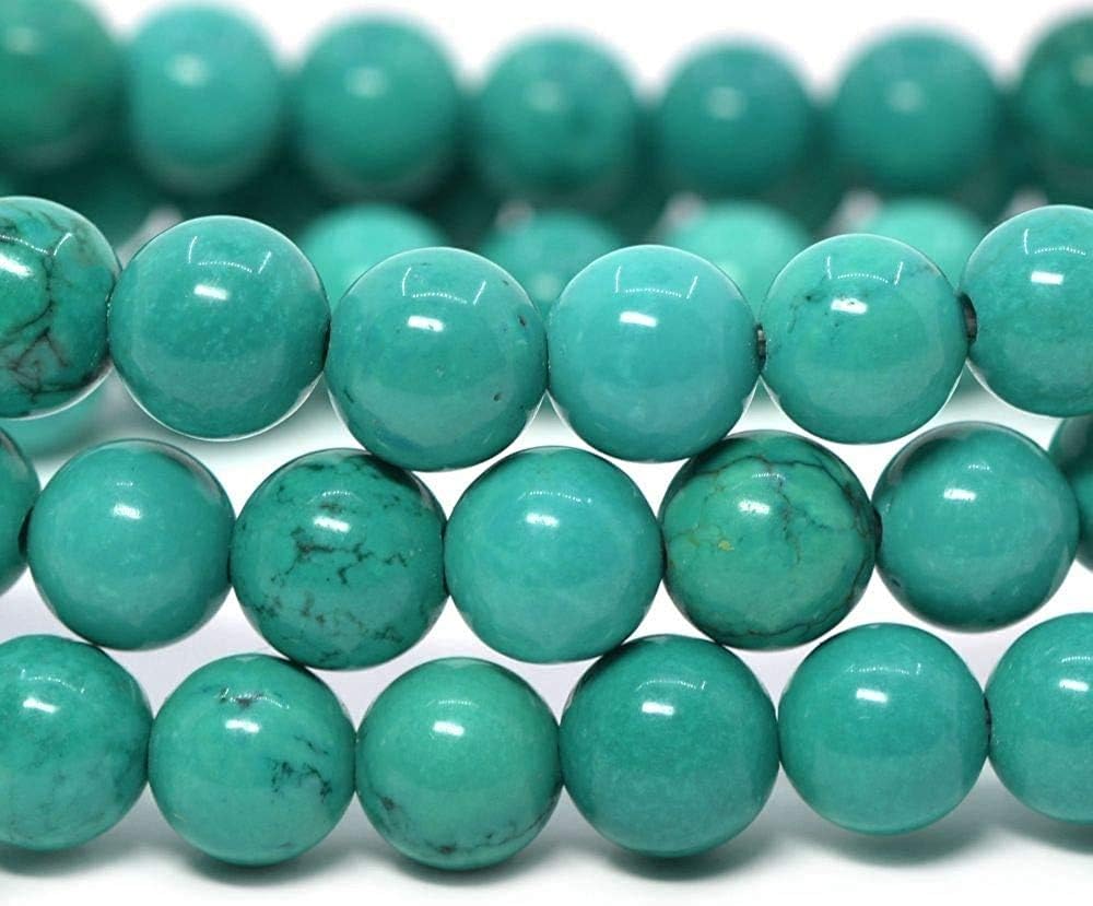 Dyed Green Howlite Turquoise Gemstone 8mm Round Beads Stretch Bracelet 7 Inch Unisex
