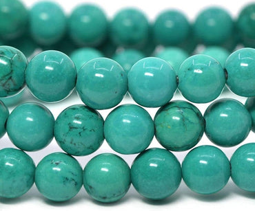 Dyed Green Howlite Turquoise Gemstone 8mm Round Beads Stretch Bracelet 7 Inch Unisex