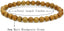 Natural Matt Woodgrain Stone Gemstone 6mm Round Beads Stretch Bracelet 7inch Unisex
