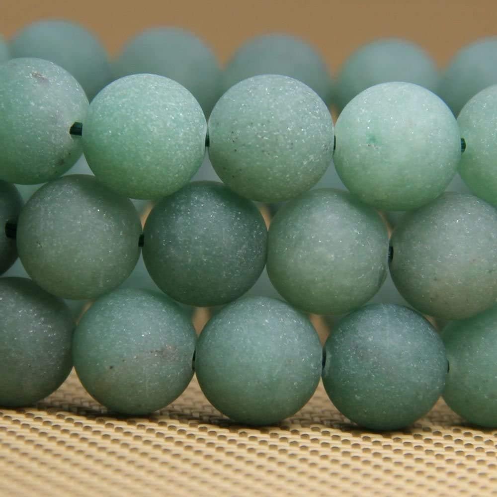 Angelstones Natural Matt Green Aventurine Genuine Semi-Precious Gemstones Healing 10mm Beaded Stretch Bracelet 7inch Unisex