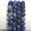 Natural Matt Frosted Blue Sodalite Gemstone 8mm Round Beads Stretch Bracelet 7 Inch Unisex