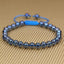 Natural Aqua Blue Clear Quartz Gemstone 6mm Round Beads Adjustable Bracelet 7inch Unisex