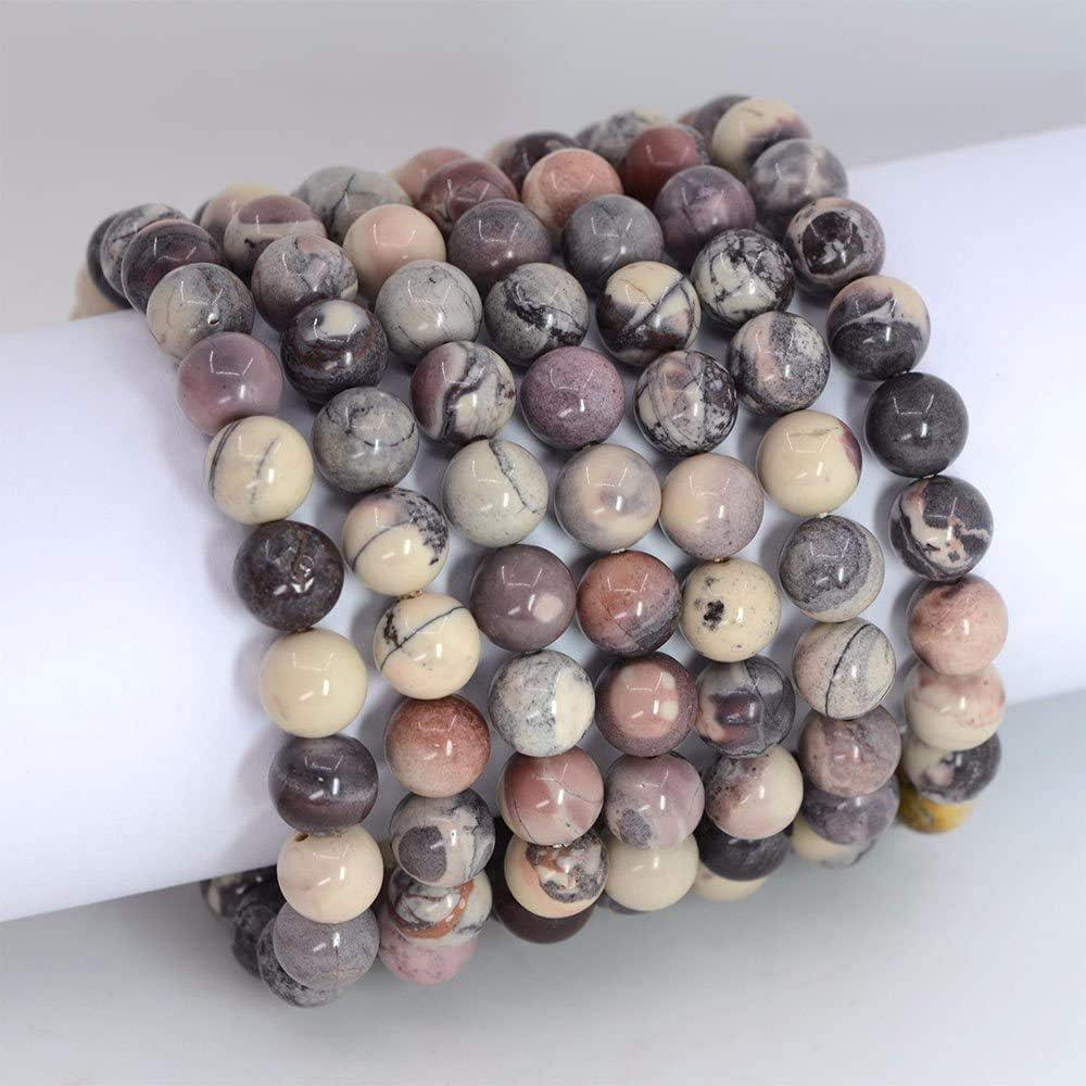 Natural Exotica Jasper Gemstone 8mm Round Beads Stretch Bracelet 7inch Unisex