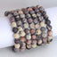 Natural Exotica Jasper Gemstone 8mm Round Beads Stretch Bracelet 7inch Unisex