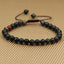 Natural Green Bloodstone Heliotrope Gemstone 6mm Round Beads Adjustable Bracelet 7inch Unisex