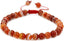 Natural Red Dream Agate Gemstone 6mm Round Beads Adjustable Braided Macrame Tassels Chakra Reiki Bracelets 7-9 inch Unisex