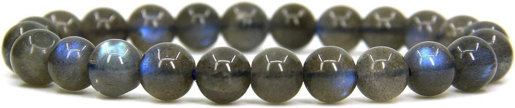 Natural A Grade Labradorite Crystal Gemstone 8mm Round Beads Stretch Bracelet 7inch Unisex