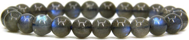 Natural A Grade Labradorite Crystal Gemstone 8mm Round Beads Stretch Bracelet 7inch Unisex