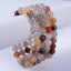 Natural Multicolor Rutilated Quartz Gemstone 8mm Round Beads Stretch Bracelet 7 Inch Unisex