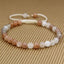 Natural AA Multicolor Sunstone Gemstone 6mm Round Beads Adjustable Bracelet 7inch Unisex