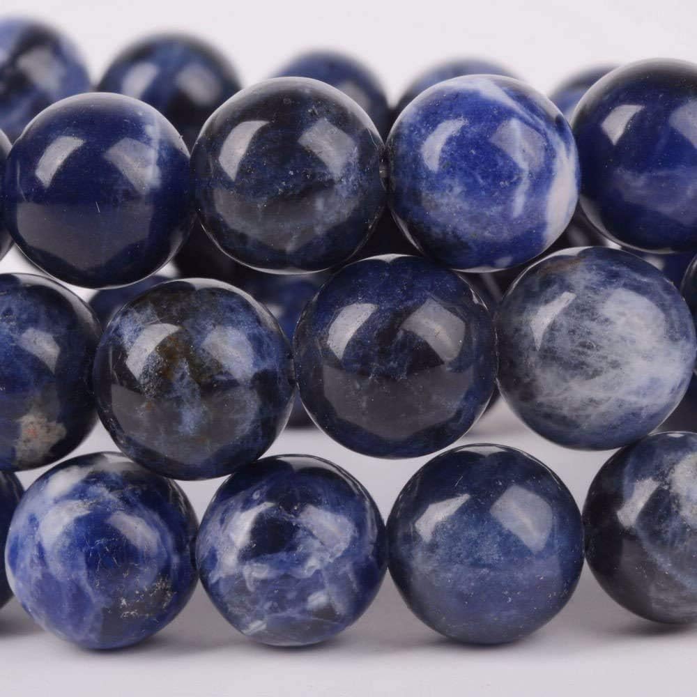Natural Blue Sodalite Gemstone 10mm Round Beads Stretch Bracelet 7inch Unisex