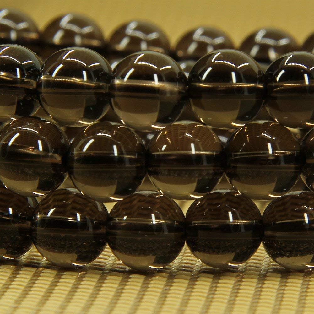 Natural Smoky Quartz Crystal Gemstone 8mm Round Beads Stretch Bracelet 7inch Unisex