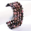 Natural Matrix Rhodonite Gemstone 8mm Round Beads Stretch Bracelet 7 Inch Unisex