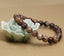 African Wood Agate Gem Semi Precious Gemstone 8mm Ball Beads Stretch Bracelet 7inch Unisex