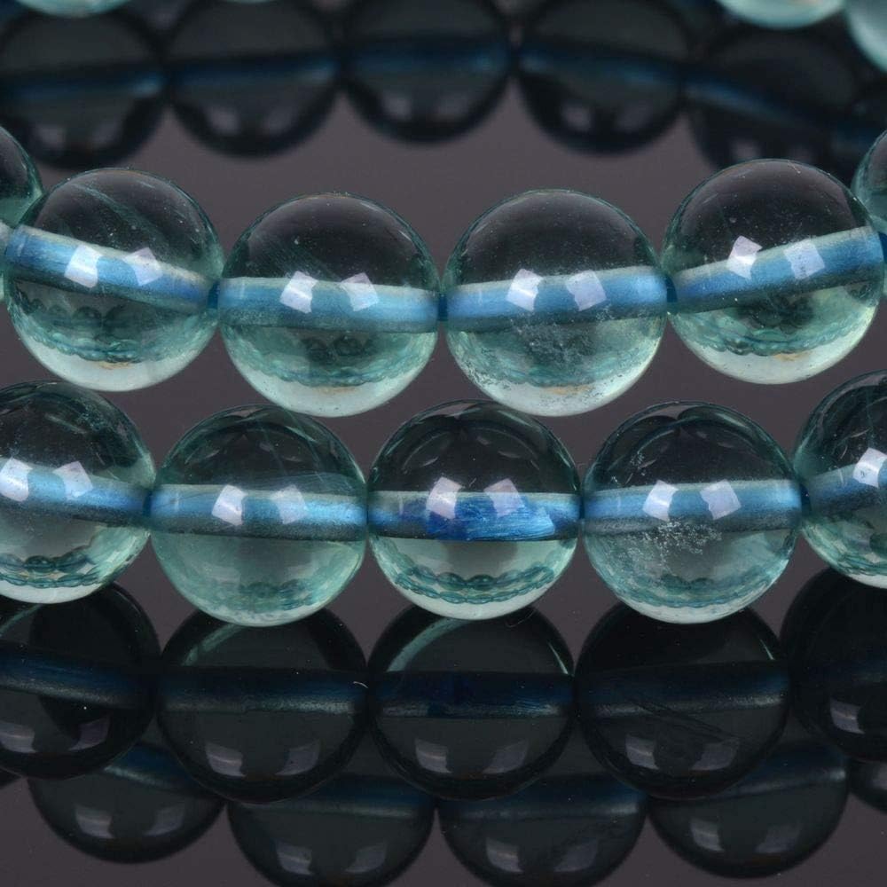 Angelstones Natural Green Fluorite Gemstone 8mm Round Beads Stretch Bracelet 7 Inch Unisex