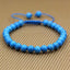 Natural Turquoise Howlite Gemstone 6mm Round Beads Adjustable Bracelet 7inch Unisex