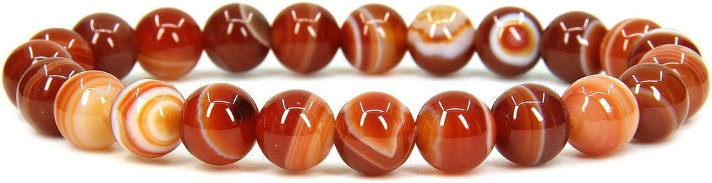 Natural Red Dream Agate Gemstone 8mm Round Beads Stretch Bracelet 7inch Unisex