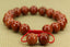 Angelstones Handmade Gemstone 10mm Red Jasper Round Beads Adjustable Braided Macrame Tassels Chakra Reiki Bracelets 7-9 inch Unisex