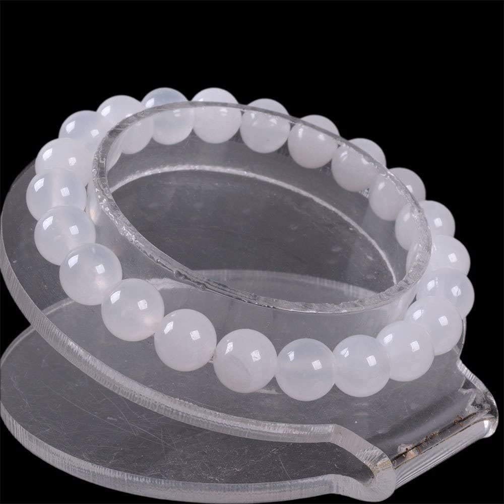 Natural White Quartz Gemstone 8mm Round Beads Stretch Bracelet 7 Inch Unisex