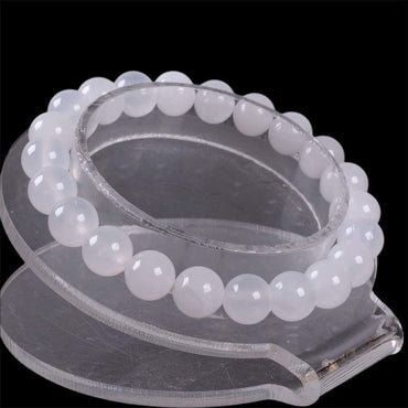 Natural White Quartz Gemstone 8mm Round Beads Stretch Bracelet 7 Inch Unisex