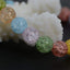 Multi-Color Crackle Rock Crystal Gemstone 8mm Round Beads Stretch Bracelet 7 Inch Unisex