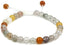 Natural Multicolor Rutilated Quartz Gemstone 6mm Round Beads Adjustable Bracelet 7inch Unisex