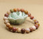 Red Petrified Wood Jade Gem Semi Precious Gemstone 8mm Ball Beads Stretch Bracelet 7inch Unisex