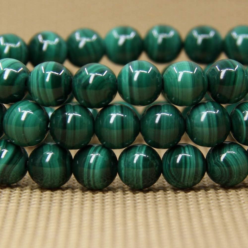 Natural AA Grade Malachite Gemstone 8mm Round Beads Stretch Bracelet 7inch Unisex