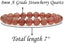 Natural A Grade Strawberry Quartz Gemstone 8mm Round Beads Stretch Bracelet 7inch Unisex