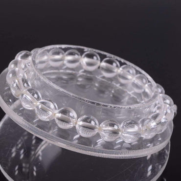 Natural A Grade Clear Quartz Rock Crystal Gemstone 8mm Round Beads Stretch Bracelet 7inch Unisex