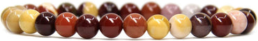 Angelstones Natural Mookaite Jasper Gemstone 6mm Round Beads Stretch Bracelet 7inch Unisex