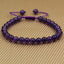 Natural A Grade Amethyst Gemstone 6mm Round Beads Adjustable Bracelet 7inch Unisex