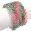 Natural Multi-Color Strawberry Quartz Gemstone 8mm Round Beads Stretch Bracelet 7 Inch Unisex