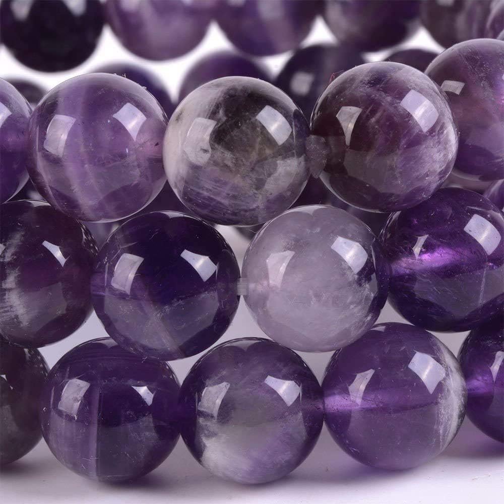 Natural African Amethyst Gemstone 10mm Round Beads Stretch Bracelet 7 Inch Unisex