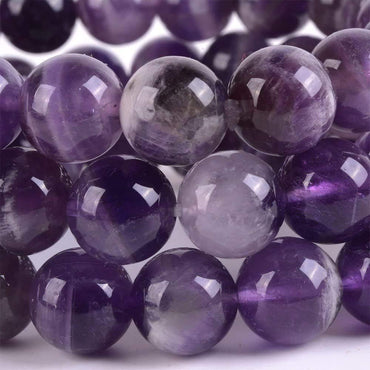 Natural African Amethyst Gemstone 10mm Round Beads Stretch Bracelet 7 Inch Unisex