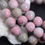 Natural Pink Tourmaline Gemstone 8mm Round Beads Stretch Bracelet 7inch Unisex