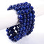 Dyed Lapis Gemstone 8mm Round Beads Stretch Bracelet 7inch Unisex