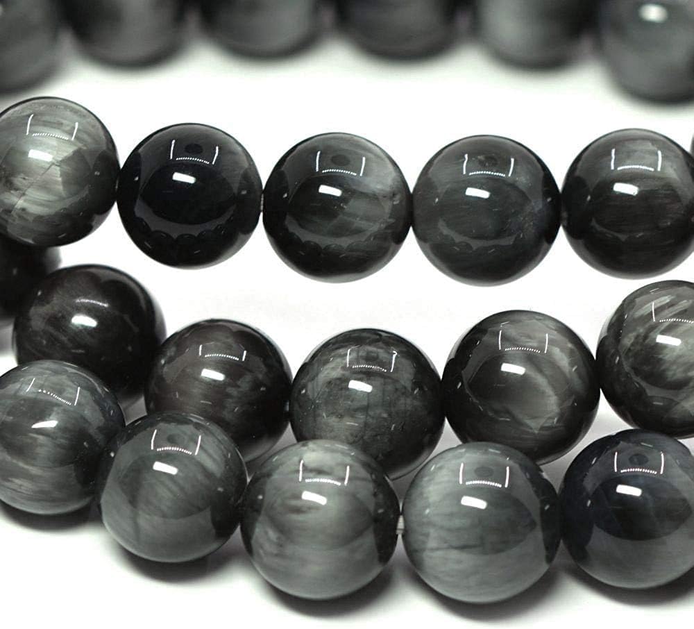 Natural Hawk's Eye Quartz Gemstone 8mm Round Beads Stretch Bracelet 7 Inch Unisex