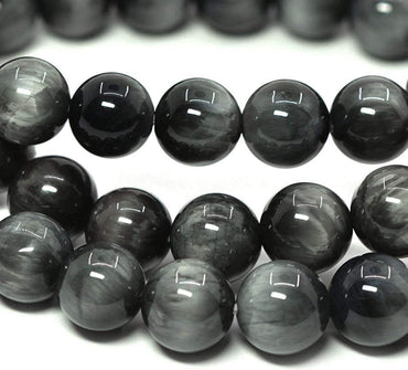 Natural Hawk's Eye Quartz Gemstone 8mm Round Beads Stretch Bracelet 7 Inch Unisex