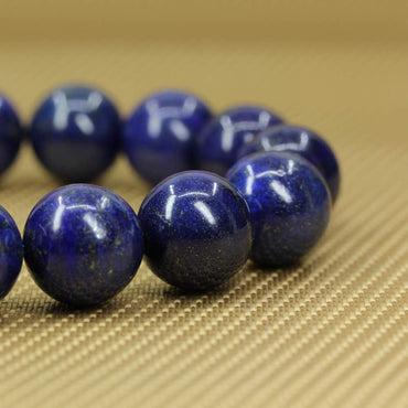 Natural Dyed Lapis Lazuli Gemstones Healing Power Elastic Stretch 14mm Beads Beaded Bracelet 7inch Mens